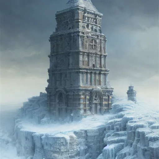 Prompt: a tower made of ice, photorealiatic, hyperdetailed, hyperrealistic, studio lighting, studio photography, professional photography, professional lighting, 3 point lighting,4k,digital art, ultra realistic, ultra detailed, art by greg rutkowski, photorealistic, hyperdetailed