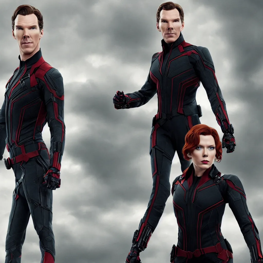 Prompt: benedict cumberbatch as black widow