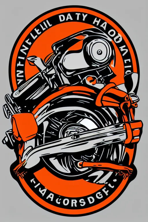 Image similar to Harley Davidson motorbike , sticker, colorful, illustration, highly detailed, simple, smooth and clean vector curves, no jagged lines, vector art, smooth