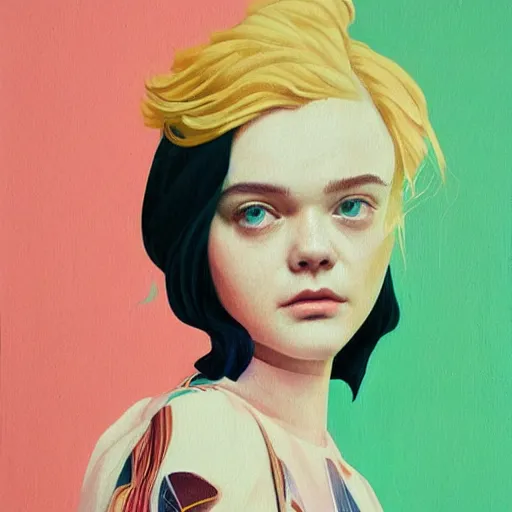 Image similar to Elle Fanning in The Green Room picture by Sachin Teng, asymmetrical, dark vibes, Realistic Painting , Organic painting, Matte Painting, geometric shapes, hard edges, graffiti, street art:2 by Sachin Teng:4