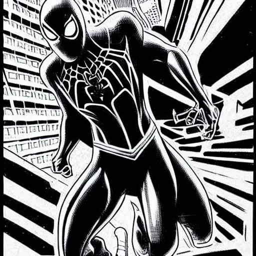 Image similar to spiderr man a comic book panel by ryan stegman deviantart contest winner photorealism official art marvel comics dynamic pose