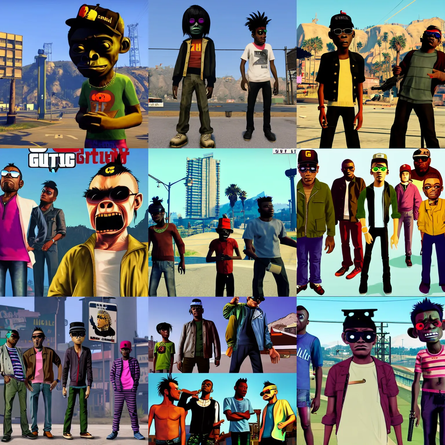 Prompt: gorillaz in gta v