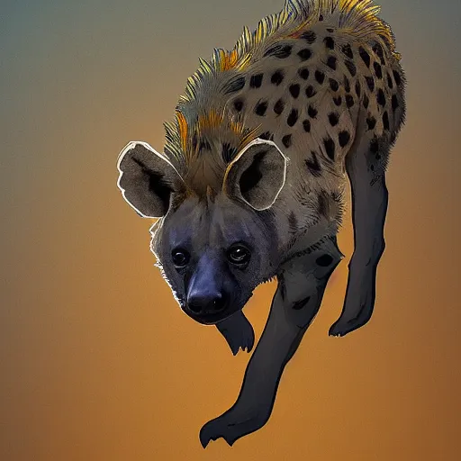 Image similar to hyena in space