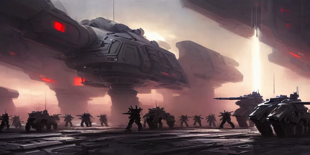 Image similar to hyper realistic sci - fi matte concept art painting of epic cinematic battle between a variety of mechwarriors and soldiers fighting on mercury, guns, missiles, explosions, brightly lit, aerial view, beautiful details, strong composition painted by kim jung guweta studio rutkowski, james gurney and greg rutkowski, and lucasfilm, smooth, intricate, detailed, sharp focus, cinematic