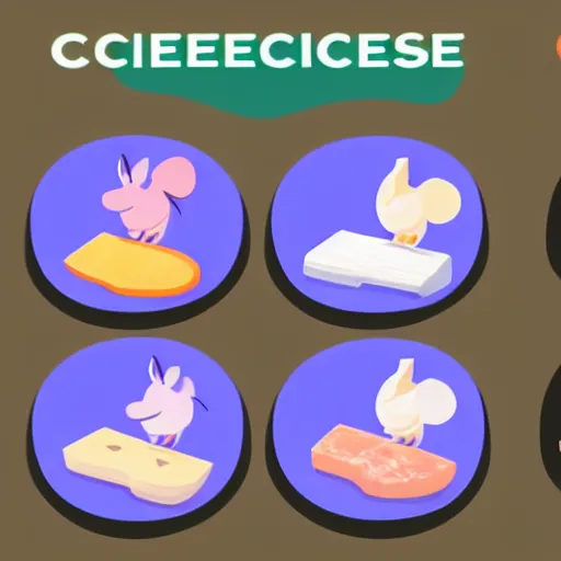 Image similar to an iconset of mice eating cheese