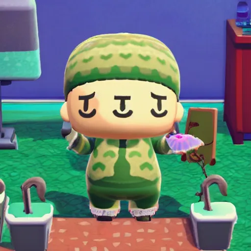 Prompt: Cthulhu as an Animal Crossing character