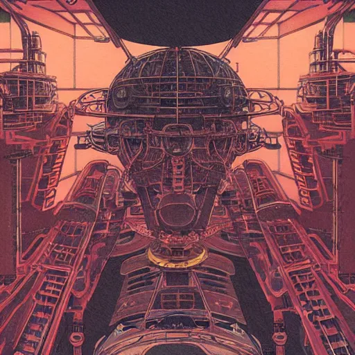 Prompt: a beautiful ukiyo painting of retrofuturistic space station, detailed symmetrical close up portrait, intricate complexity, by takato yamamoto, wlop, krenz cushart. cinematic dramatic atmosphere, sharp focus