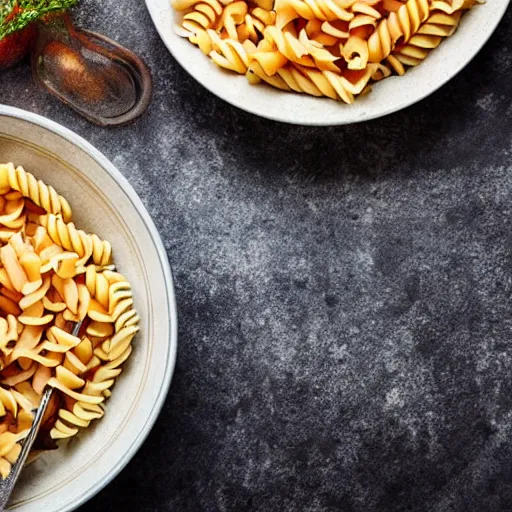 Prompt: a big bowl of pasta, good presentation, delicacy