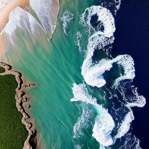 Prompt: dimetric drone photography this is a land on an unforgiving world of churning oceans and jagged coastlines. every habitable island is situated somewhere along the planet's equator where the weather is still volatile but more hospitable than any points to the north or south