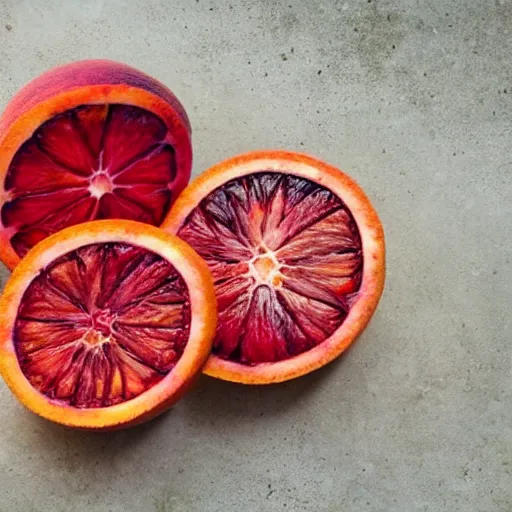 Prompt: an autopsy of a blood orange