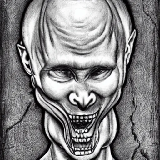 Prompt: H.R.Giger Putin Abomination