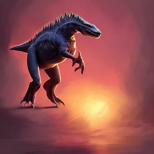 Image similar to a super hero dinosaur, beautiful lighting, digital art,