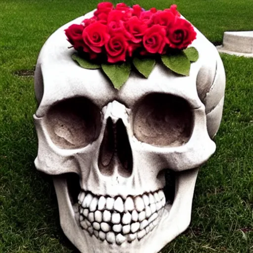 Prompt: Skull made out of roses