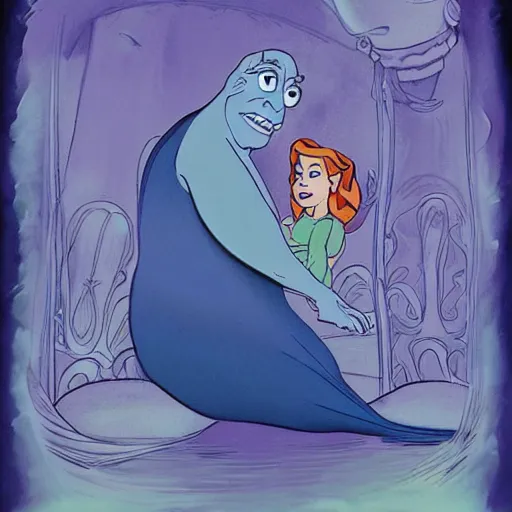 Image similar to ursula the sea witch, boris johnson, ( ( octopus ) ), by glen keane, disney