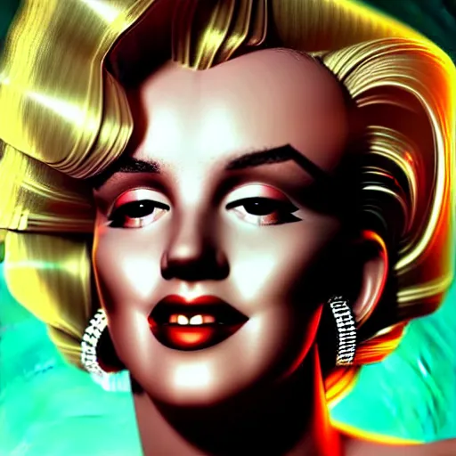 Image similar to a portrait of marilyn monroe with long siver hair, cyber neon lightings, wide angle, highly detailed, cyberpunk high fashion, elegant, crispy quality, trending in artstation, trending in pinterest, glamor pose, no signature, no watermark, cinematic, octane render, art by artgerm, art by greg rutkowski, art by pascal blanche