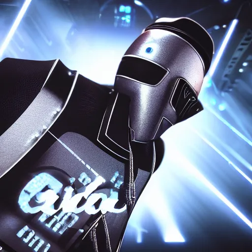 Image similar to hiphop gangsta robot, led screens, expressive, photo realistic, dramatic cinematic lighting, octane render, 4 k, ultra detailed