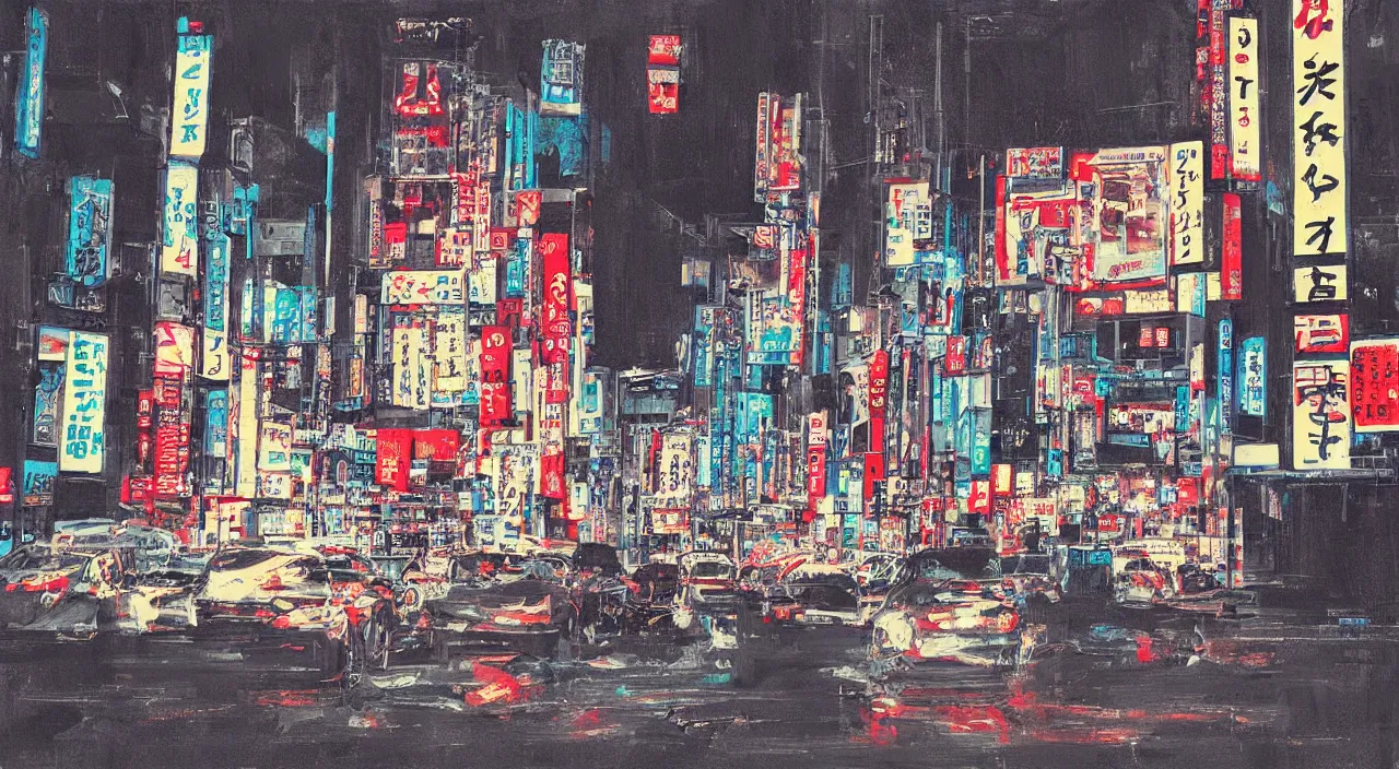 Prompt: “a digital painting of tokyo”