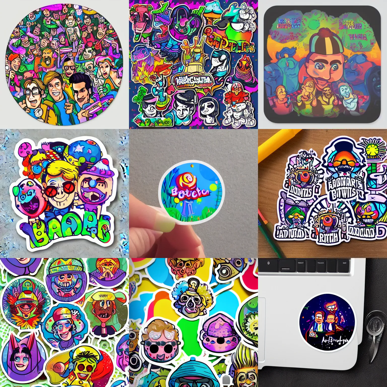 Prompt: trending on artstation illustration sticker bachelor party fiesta lsd