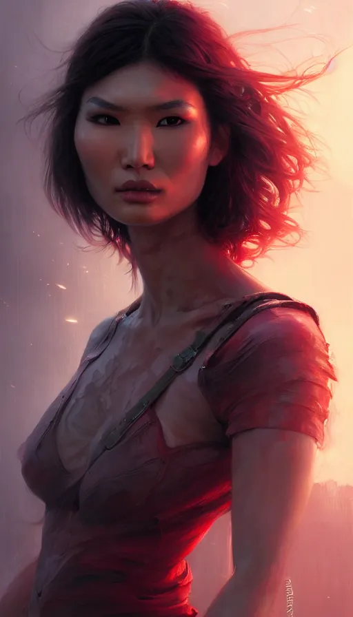 Prompt: road warrior, dance meditation, gemma chan girl portrait, made by stanley artgerm lau, wlop, rossdraws, james jean, andrei riabovitchev, marc simonetti, yoshitaka amano, beksinski artstation, cgsociety