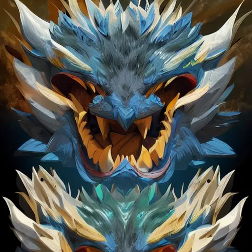 Prompt: concept art of zinogre from monster hunter, vector art, by cristiano siqueira, brush hard, highly detailed, artstation, high quality