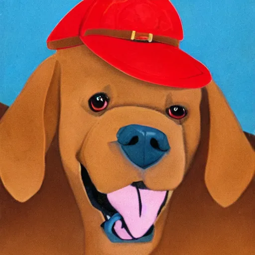 Prompt: portrait of clifford the big red dog wearing a soviet union hat