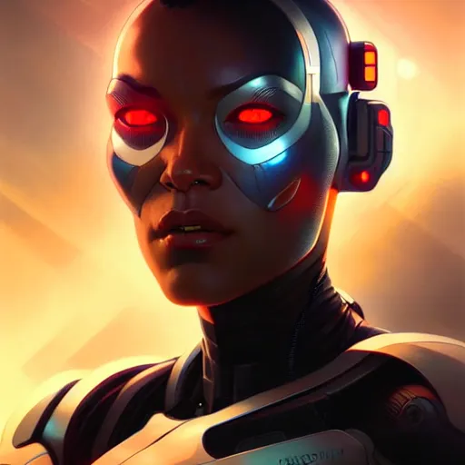 Image similar to cyborg, female, science fiction, portrait, highly detailed, digital painting,, concept art, sharp focus, illustration, art by artgerm and greg rutkowski and magali villeneuve and ilya kuvshinov!