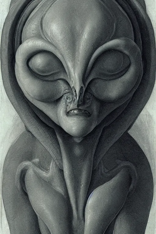Prompt: portrait of an alien from barlowe's guide to extraterrestrials, hyperreal, very detailed art, elegant, sophisticated, high resolution, smooth