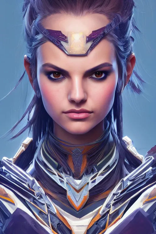 Image similar to symmetry!! portrait of victoria justice in the style of horizon zero dawn, machine face, intricate, elegant, highly detailed, digital painting, artstation, concept art, smooth, sharp focus, illustration, art by artgerm and greg rutkowski and alphonse mucha, 8 k