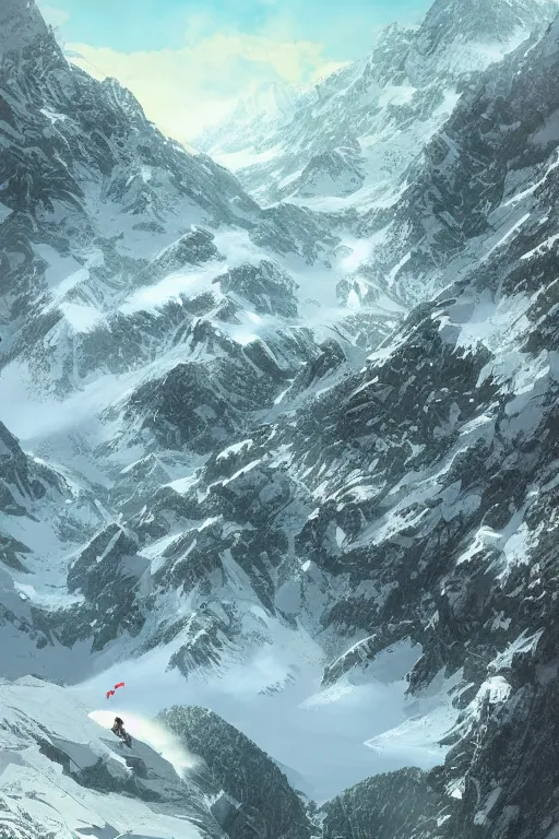 Image similar to beautiful digital illustration Swiss Alps by Marc Simonetti