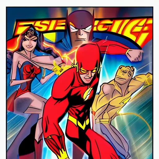 Image similar to the flash in the style of justice league unlimited