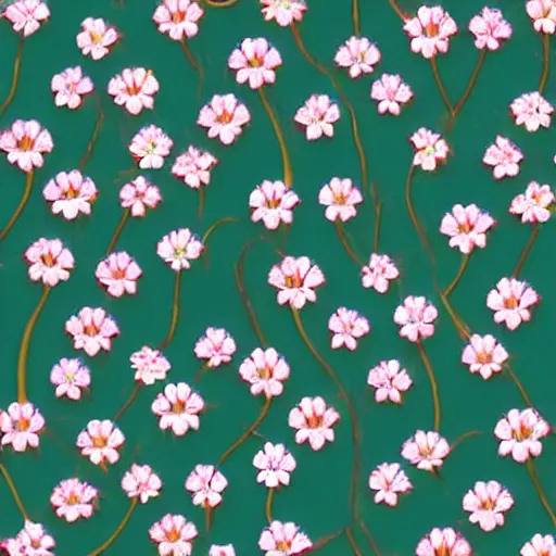 Prompt: a perfectly repeating floral pattern