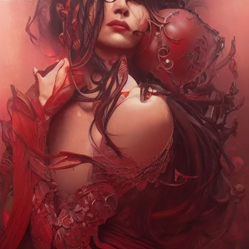 Image similar to ultra realistic illustration of blood for the blood god, intricate, elegant, highly detailed, digital painting, artstation, concept art, smooth, sharp focus, illustration, art by artgerm and greg rutkowski and alphonse mucha