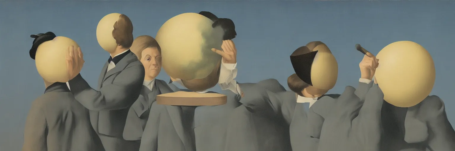 Image similar to globe painting magritte