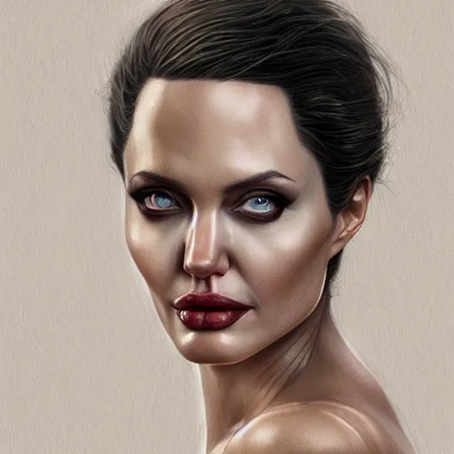 Image similar to Angelina Jolie as Lucifer Morningstar, highly detailed, digital painting, artstation, concept art, smooth, sharp focus, illustration, ArtStation, art by Katsuhiro Otomo and Tom Bagshaw