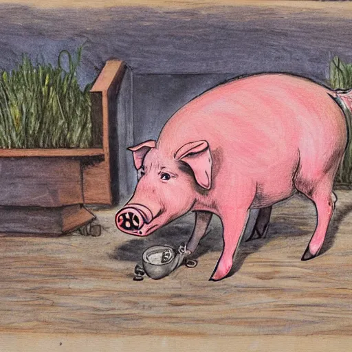 Image similar to a hungry pig