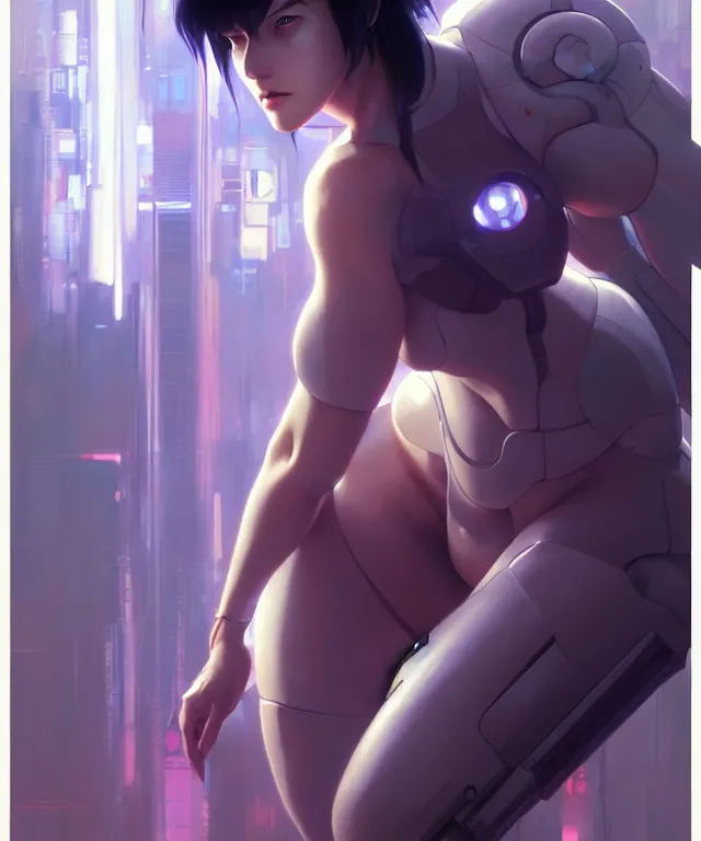 Image similar to Ghost in the shell, highly detailed, digital painting, artstation, concept art, smooth, sharp focus, illustration, RayTracing, art by artgerm and greg rutkowski and alphonse mucha