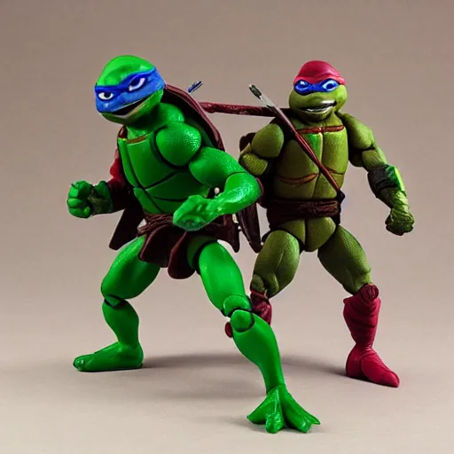 Prompt: teenage mutant ninja turtle action figure by mcfarlane toys