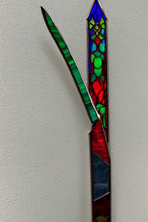 Prompt: greatsword, blade made of stained glass