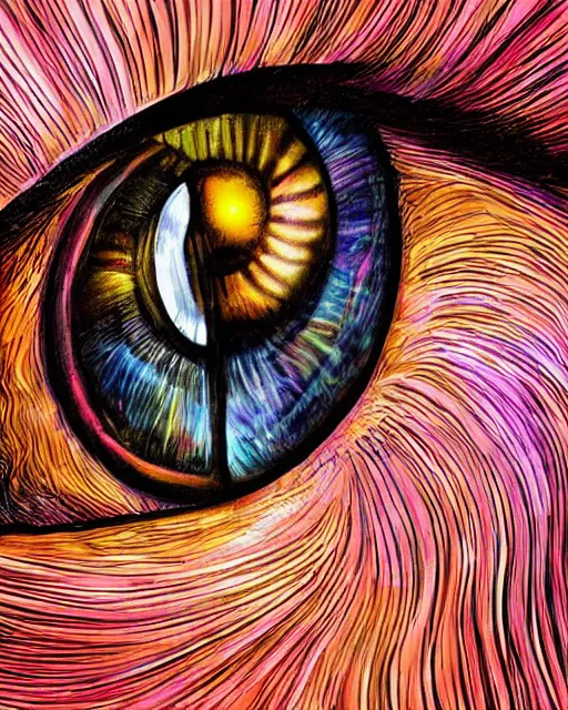 Image similar to illustration of an eye with a spiral in it, hypnotic spiral, digital art, extreme detail, realistic lighting, cinematic composition, concept art, sharp focus, colorful, photorealistic eyes, 8 k