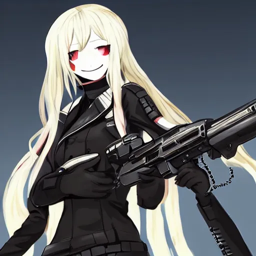 Image similar to M4 Sopmod ii girls frontline, ilustration by Shinji Aramaki