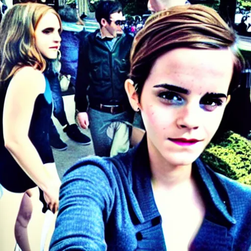 Prompt: selfie of emma watson