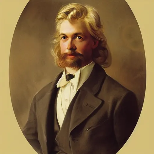 Image similar to a beautiful portrait of George Floyd with long golden blond hair gazing warmly at the viewer, golden hour, by J.C Leyendecker and Peter Paul Rubens