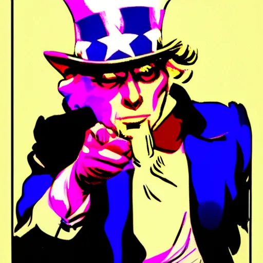 Image similar to uncle sam, dreamy, vapor wave, kavinsky,