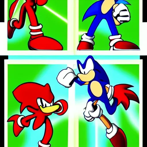 Prompt: sonic as knuckles