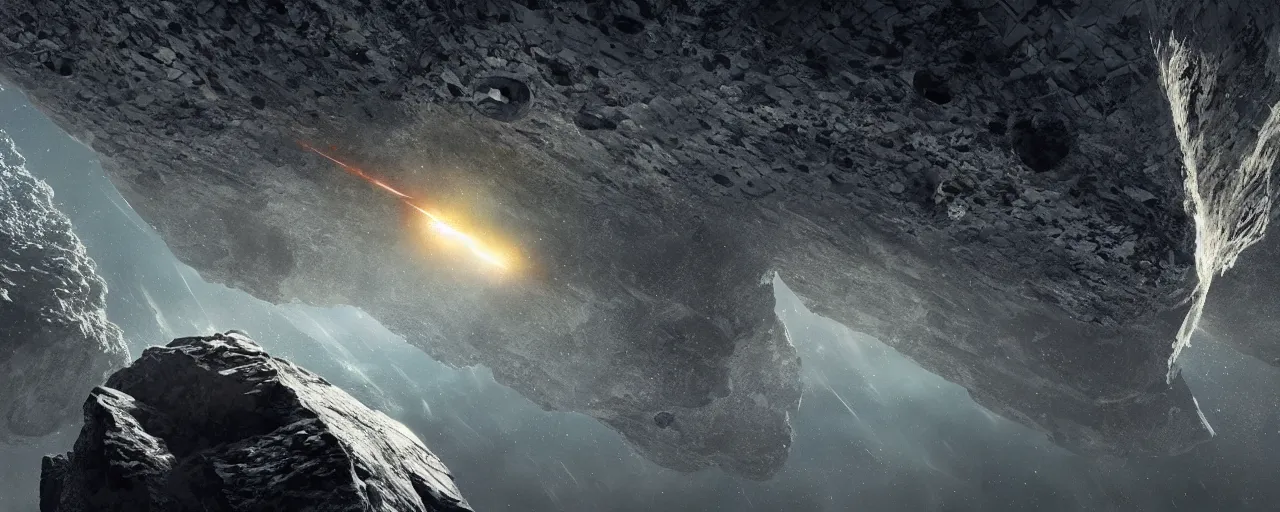 Prompt: asteroid made of diamonds, [ cinematic, detailed, epic, widescreen, opening, establishing, mattepainting, photorealistic, 4 k, octane render, art by greg rutkowski ]