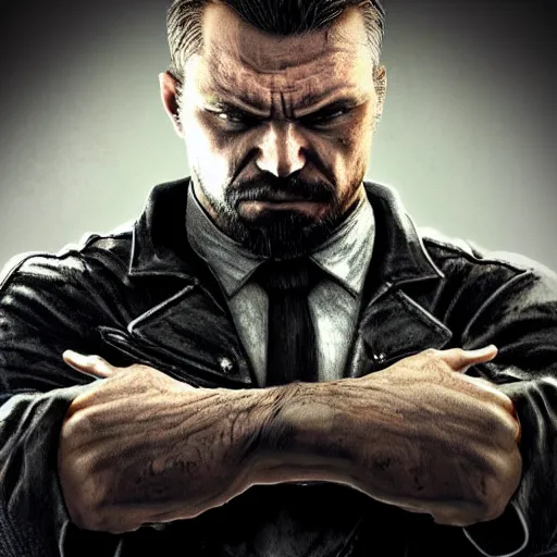Prompt: a portrait of a strong man , ferocious appearance , rockstar games style , sharp focus ,highly detail R star