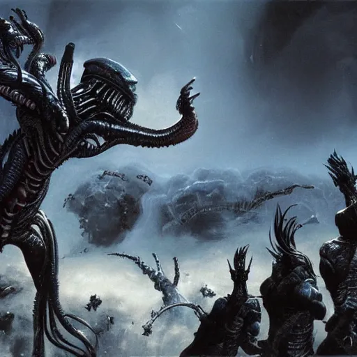 Prompt: concept art aliens versus predator sequel - n 4