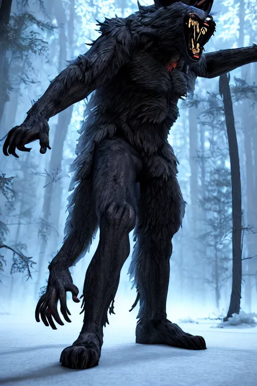 Image similar to werewolf from van helsing unreal engine hyperreallistic render 8k character concept art forest masterpiece