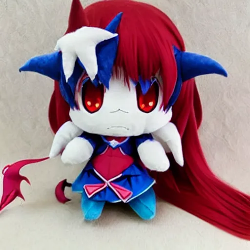 Prompt: cute fumo plush of an anime devil from the depths of the underworld, demon girl