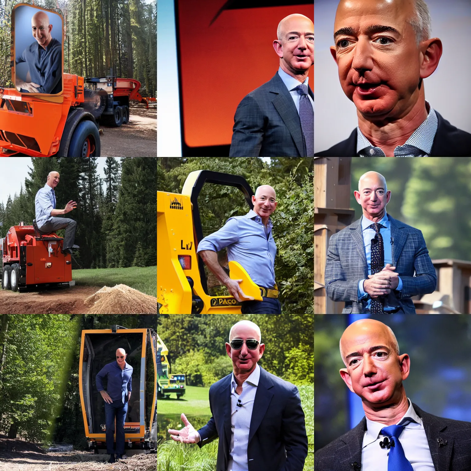 Prompt: jeff bezos pushed into a wood chipper